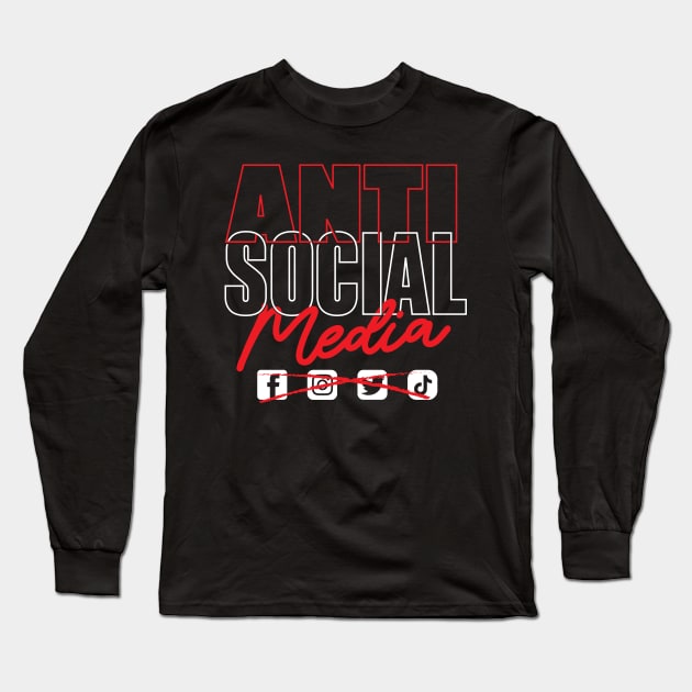 ANTI SOCIAL Media Long Sleeve T-Shirt by Krobilad